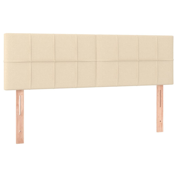 Wezgłowie Kremowy 144 x 5 x 78/88 cm Tkanina vidaXL 533390