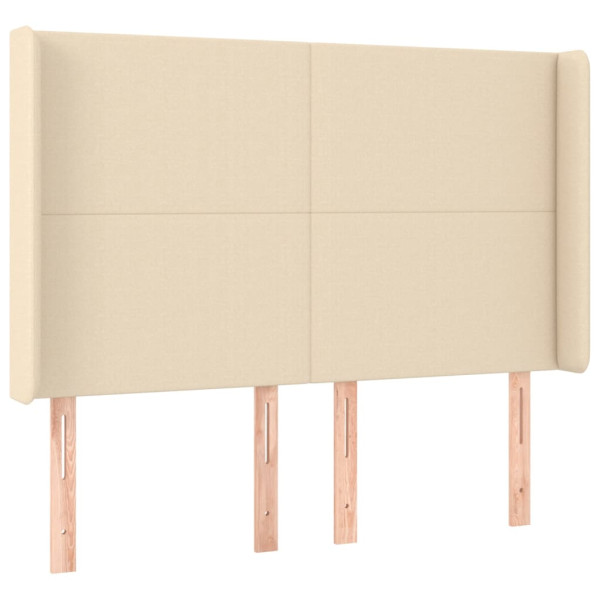 Wezgłowie Kremowy 147 x 16 x 118/128 cm Tkanina vidaXL 532959