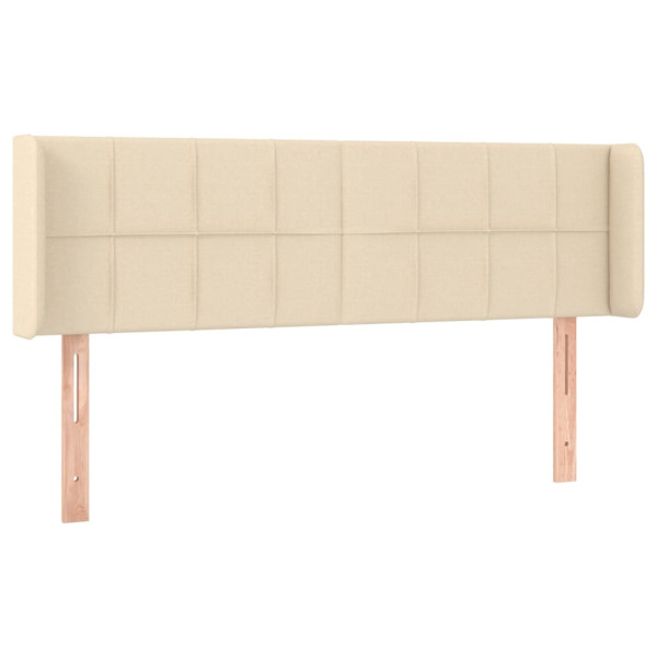 Wezgłowie Kremowy 147 x 16 x 78/88 cm Tkanina vidaXL 532742