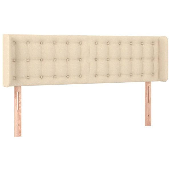 Wezgłowie Kremowy 147 x 16 x 78/88 cm Tkanina vidaXL 533276