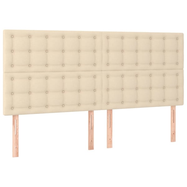 Wezgłowie Kremowy 160 x 5 x 118/128 cm Tkanina vidaXL 527577