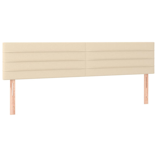 Wezgłowie Kremowy 160 x 5 x 78/88 cm Tkanina vidaXL 535419