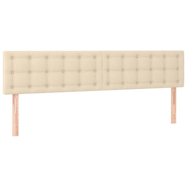 Wezgłowie Kremowy 160 x 5 x 78/88 cm Tkanina vidaXL 527471
