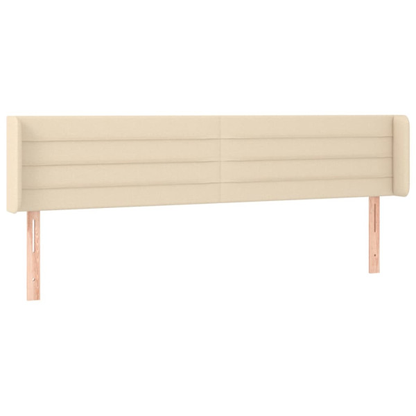 Wezgłowie Kremowy 163 x 16 x 78/88 cm Tkanina vidaXL 523144