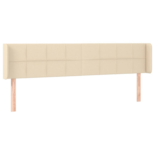 Wezgłowie Kremowy 163 x 16 x 78/88 cm Tkanina vidaXL 748844