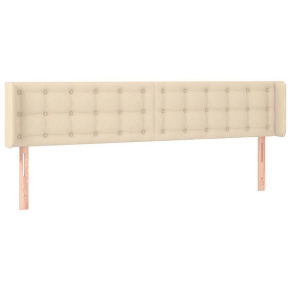 Wezgłowie Kremowy 163 x 16 x 78/88 cm Tkanina vidaXL 532491