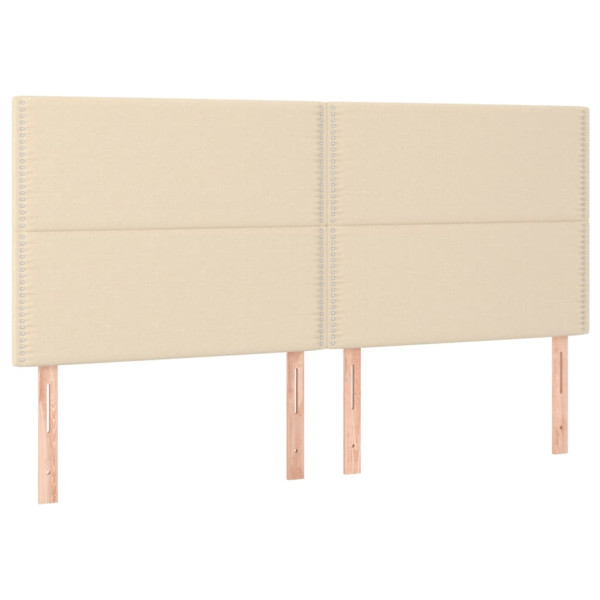 Wezgłowie Kremowy 180 x 5 x 118/128 cm Tkanina vidaXL 523121