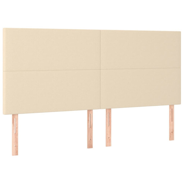 Wezgłowie Kremowy 180 x 5 x 118/128 cm Tkanina vidaXL 535515