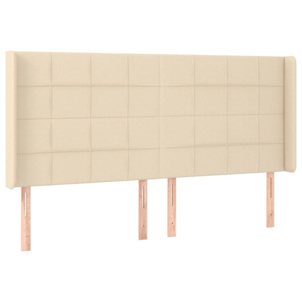 Wezgłowie Kremowy 183 x 16 x 118/128 cm Tkanina vidaXL 521863
