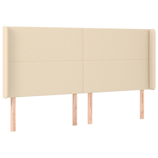 Wezgłowie Kremowy 183 x 16 x 118/128 cm Tkanina vidaXL 317445