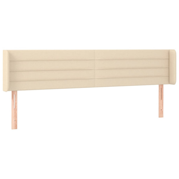 Wezgłowie Kremowy 183 x 16 x 78/88 cm Tkanina vidaXL 533233