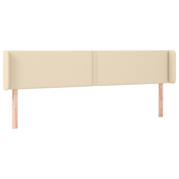 Wezgłowie Kremowy 183 x 16 x 78/88 cm Tkanina vidaXL 533283