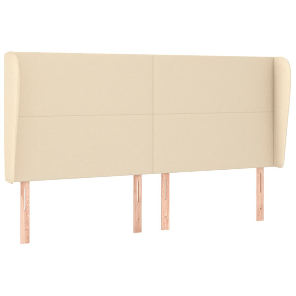 Wezgłowie Kremowy 183 x 23 x 118/128 cm Tkanina vidaXL 379847