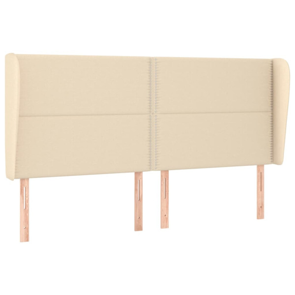 Wezgłowie Kremowy 183 x 23 x 118/128 cm Tkanina vidaXL 380048