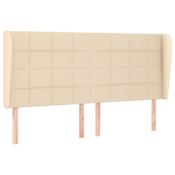 Wezgłowie Kremowy 183 x 23 x 118/128 cm Tkanina vidaXL 533506