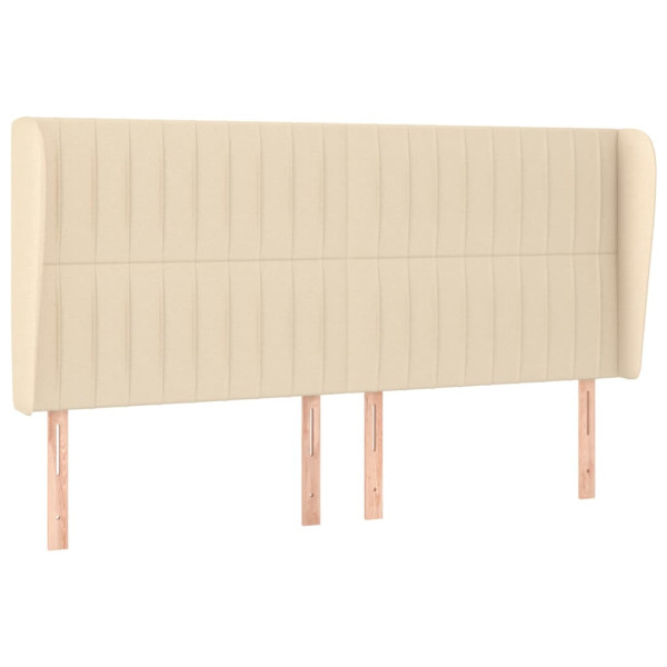 Wezgłowie Kremowy 183 x 23 x 118/128 cm Tkanina vidaXL 379835