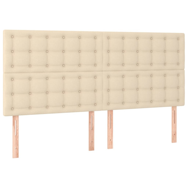 Wezgłowie Kremowy 200 x 5 x 118/128 cm Tkanina vidaXL 532469