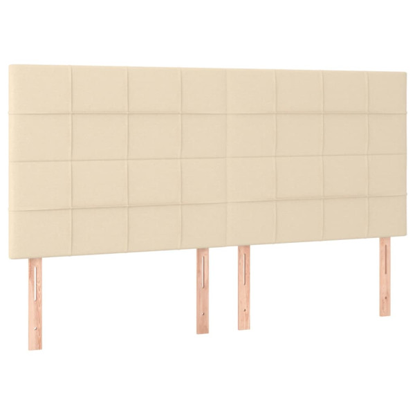 Wezgłowie Kremowy 200 x 5 x 118/128 cm Tkanina vidaXL 535402