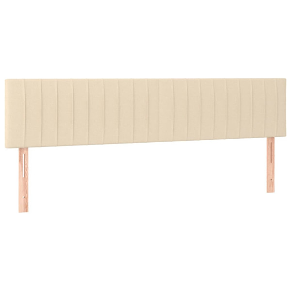 Wezgłowie Kremowy 200 x 5 x 78/88 cm Tkanina vidaXL 532799
