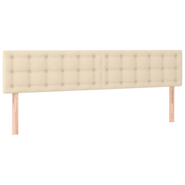 Wezgłowie Kremowy 200 x 5 x 78/88 cm Tkanina vidaXL 532569