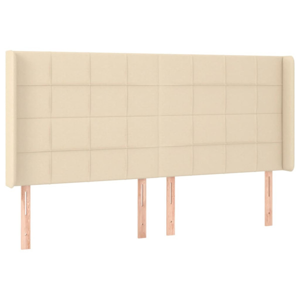 Wezgłowie Kremowy 203 x 16 x 118/128 cm Tkanina vidaXL 521895