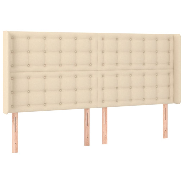 Wezgłowie Kremowy 203 x 16 x 118/128 cm Tkanina vidaXL 523436