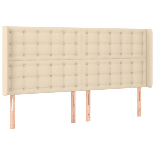 Wezgłowie Kremowy 203 x 16 x 118/128 cm Tkanina vidaXL 379993