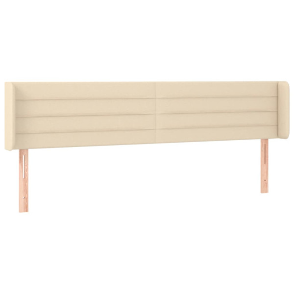 Wezgłowie Kremowy 203 x 16 x 78/88 cm Tkanina vidaXL 532352