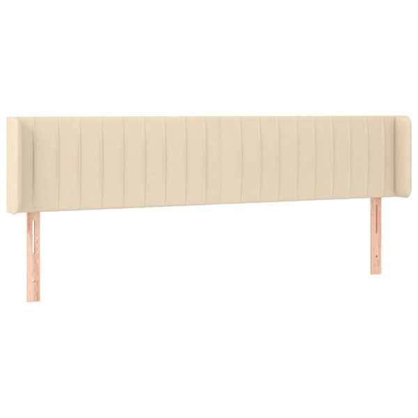 Wezgłowie Kremowy 203 x 16 x 78/88 cm Tkanina vidaXL 533251