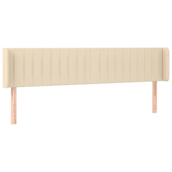 Wezgłowie Kremowy 203 x 16 x 78/88 cm Tkanina vidaXL 521765