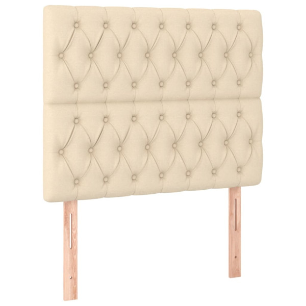 Wezgłowie Kremowy 90 x 7 x 118/128 cm Tkanina vidaXL 527846
