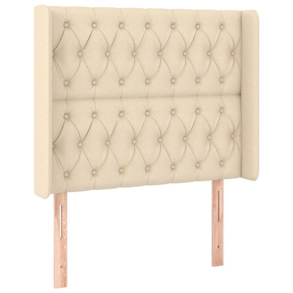 Wezgłowie Kremowy 93 x 16 x 118/128 cm Tkanina vidaXL 533509
