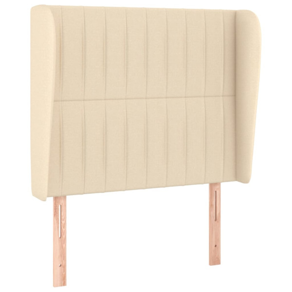 Wezgłowie Kremowy 93 x 23 x 118/128 cm Tkanina vidaXL 379930