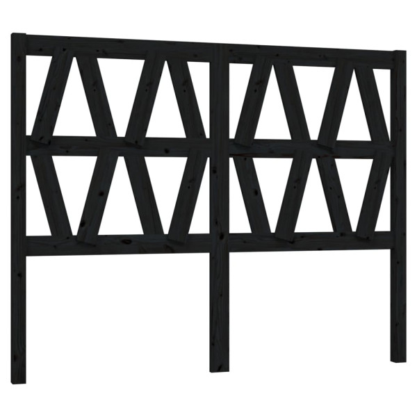 Wezgłowie łóżka Czarny 126 x 100 cm Drewno sosnowe vidaXL 497583