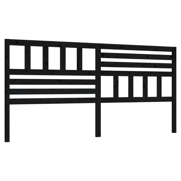 Wezgłowie łóżka Czarny 186 x 100 cm Drewno sosnowe vidaXL 497594