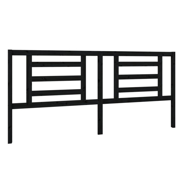 Wezgłowie łóżka Czarny 206 x 100 cm Drewno sosnowe vidaXL 497467