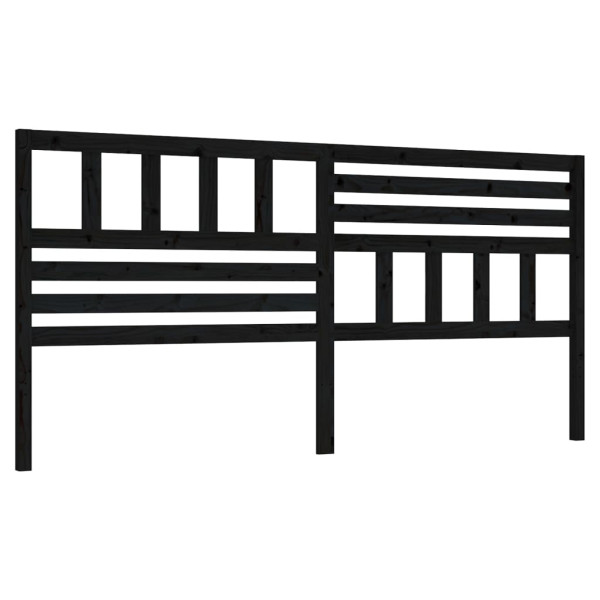 Wezgłowie łóżka Czarny 206 x 100 cm Drewno sosnowe vidaXL 497545