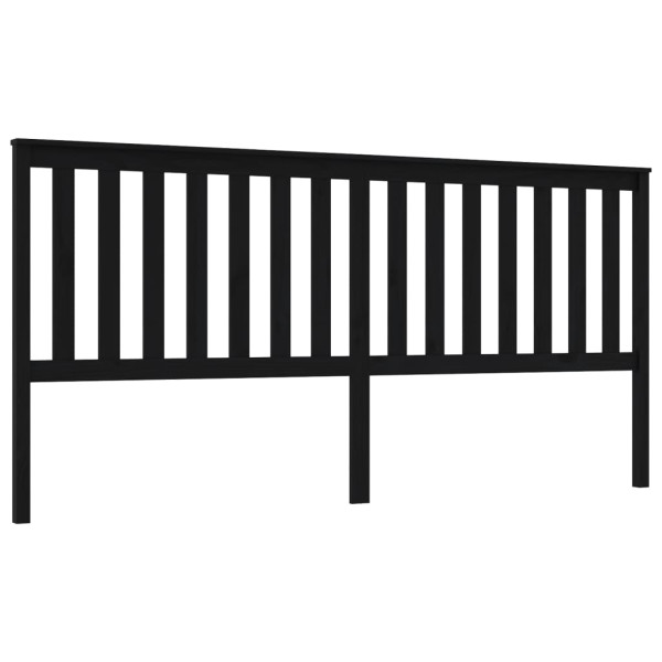 Wezgłowie łóżka Czarny 206 x 101 cm Drewno sosnowe vidaXL 497225
