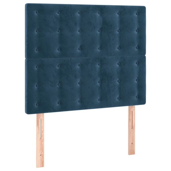 Wezgłowie Niebieski 100 x 5 x 118/128 cm Aksamit vidaXL 529394
