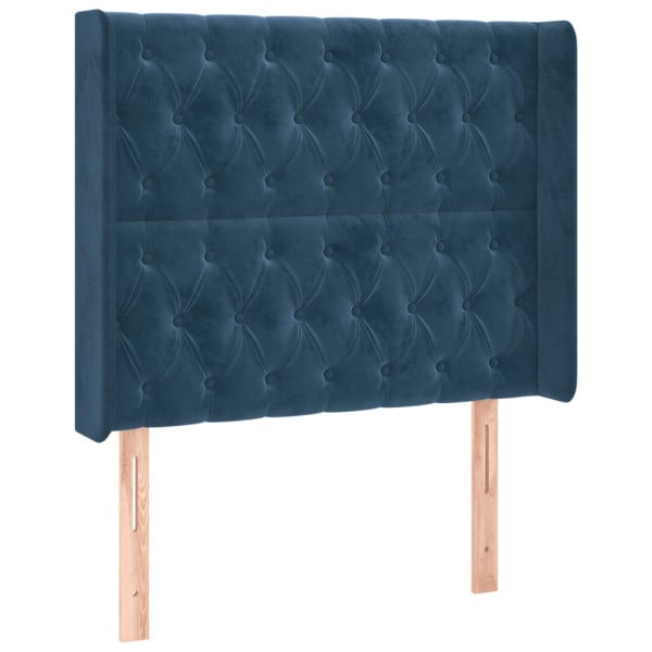 Wezgłowie Niebieski 103 x 16 x 118/128 cm Aksamit vidaXL 527841