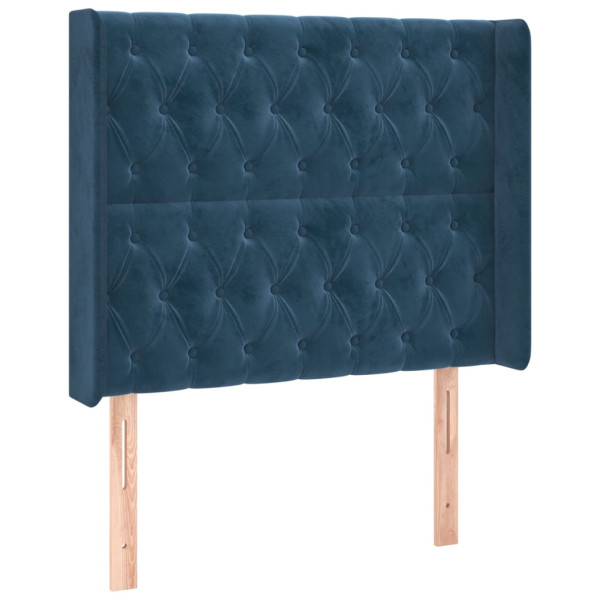 Wezgłowie Niebieski 103 x 16 x 118/128 cm Aksamit vidaXL 535487