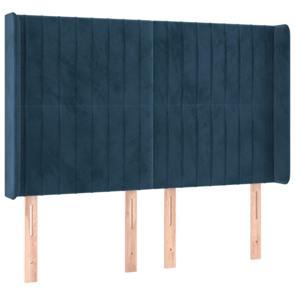 Wezgłowie Niebieski 147 x 16 x 118/128 cm Aksamit vidaXL 523384