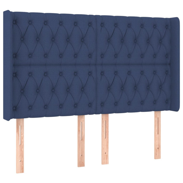 Wezgłowie Niebieski 147 x 16 x 118/128 cm Tkanina vidaXL 535538