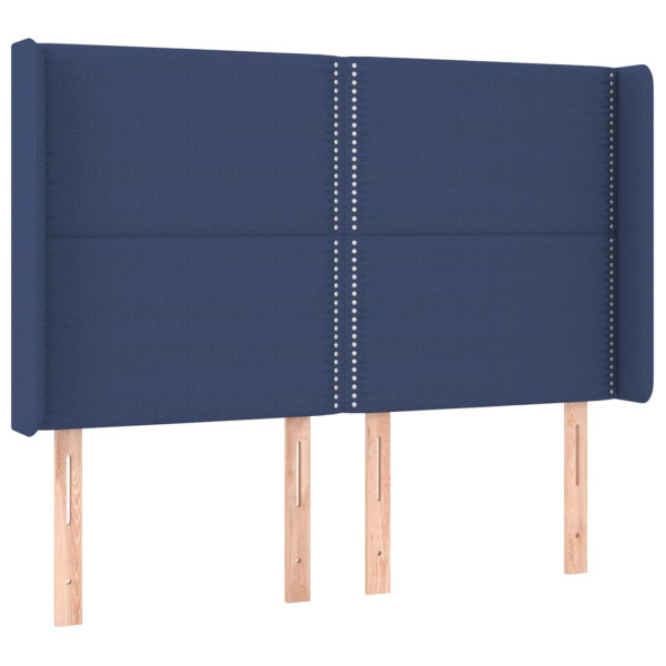 Wezgłowie Niebieski 147 x 16 x 118/128 cm Tkanina vidaXL 379879