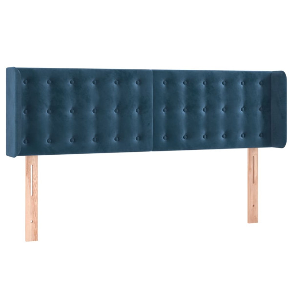 Wezgłowie Niebieski 147 x 16 x 78/88 cm Aksamit vidaXL 379757