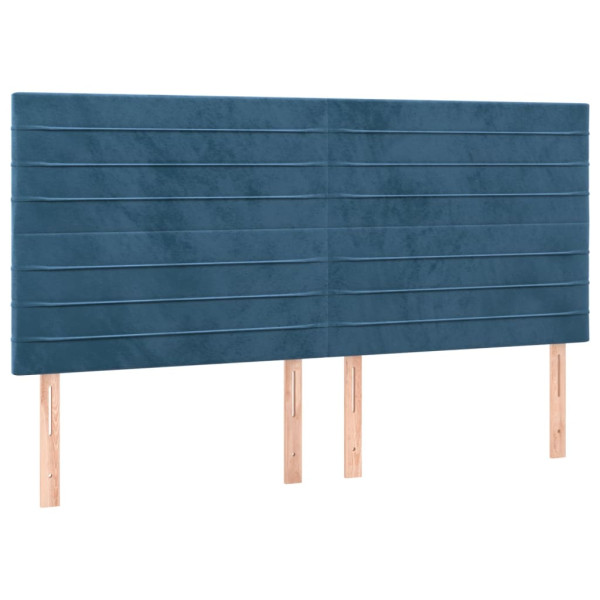 Wezgłowie Niebieski 160 x 5 x 118/128 cm Aksamit vidaXL 535087
