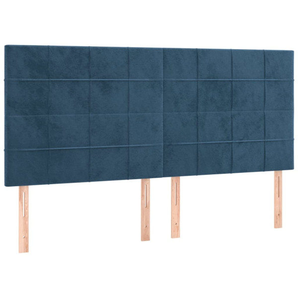 Wezgłowie Niebieski 160 x 5 x 118/128 cm Aksamit vidaXL 523087
