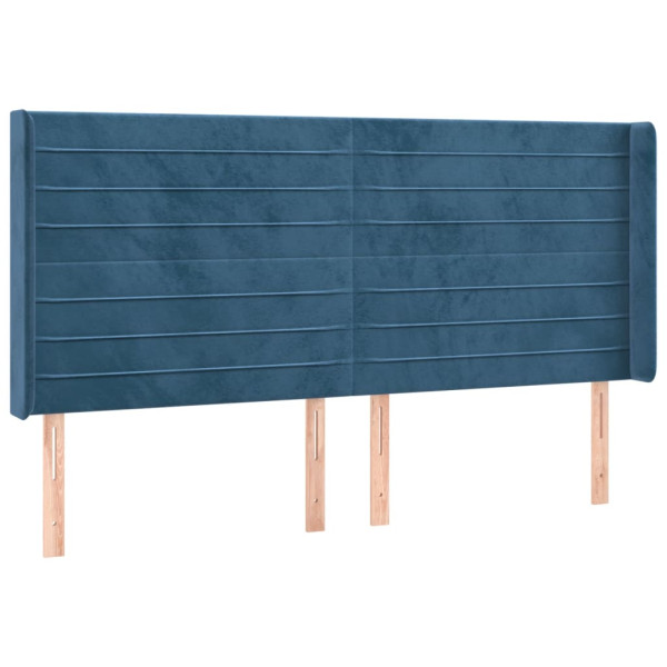 Wezgłowie Niebieski 163 x 16 x 118/128 cm Aksamit vidaXL 523354