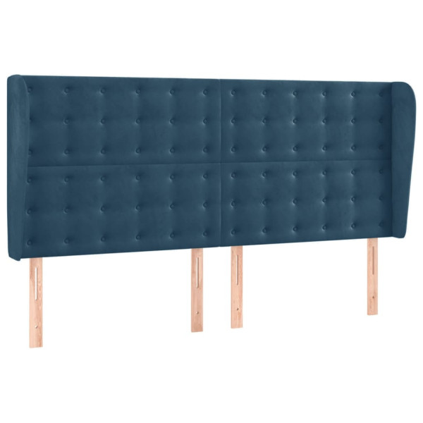 Wezgłowie Niebieski 163 x 23 x 118/128 cm Aksamit vidaXL 379801