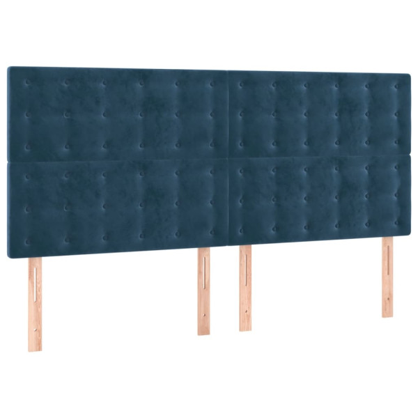 Wezgłowie Niebieski 180 x 5 x 118/128 cm Aksamit vidaXL 533109